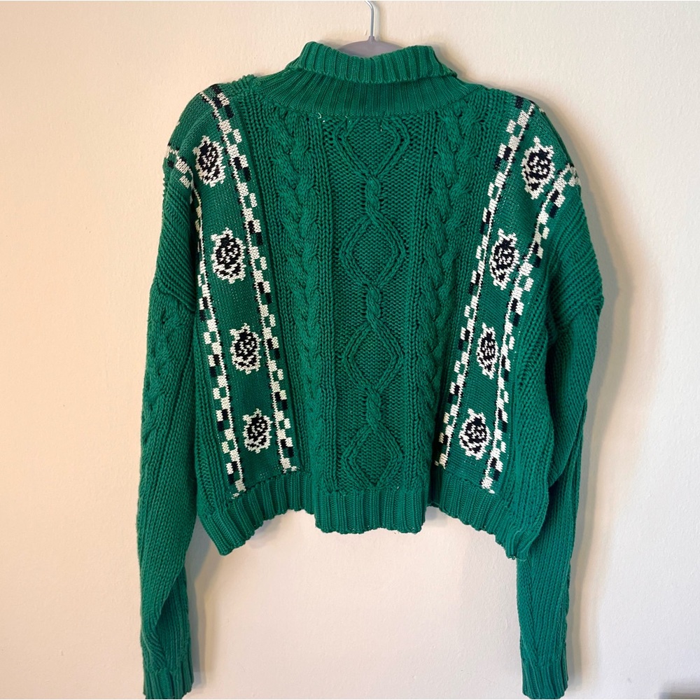 ESPRIT bright Forest Green Cable Knit Sweater